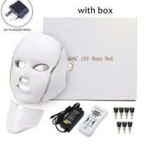뷰티디바이스 7가지 색상 Led 페이셜 마스크 한국산 광자 테라피 얼굴 기계 광 여드름 목 뷰티, 02 AU Plug withbox, 02 AU Plug withbox
