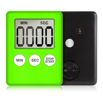 쿠킹 타이머 슈퍼 얇은 LCD 디지털 화면 주방 타이머 광장 요리 카운트 업 다운 알람 자석 시계 Temporizador, Green