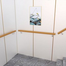 벽부형 손스침 원목 계단 핸드레일 복도 난간 인테리어 안전 손잡이 지지대 외부 실내 복층, 150cm 고정대2개