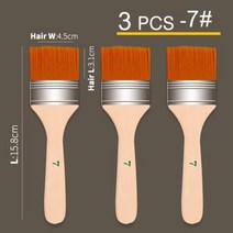 아크릴 오일 드로잉용 나일론 페인트 브러시 세트 수채화 나무 그림 브러시 도구 미술 용품 홈 칩 청소 도구, 3Pcs 7