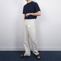 노멀쉐이크 남자 크림진 세미와이드 데님팬츠 남친룩