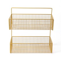 LK부사점 부착식 스틸 2단 수납선반 금색 35.5cmx15cmx35.5cm