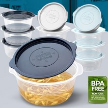 쫏룀입주방용품 냉동밥 보관용기 650ml 4개 밥 국 죽 냉동보관 냉동 투명 용기 전자레인지 사용 가능 플라스틱 뚜껑 있음 전자렌지용 냉동실 냉장실 정리 8LN5y=su4C8, 네이비그레이 4개