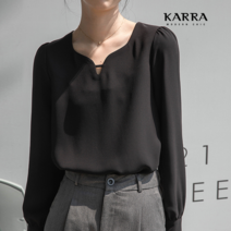 카라 KARRA 골든웨이브버튼블라우스_KB3SBL010C