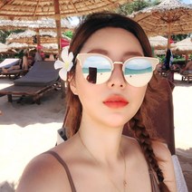 카렌 선글라스 / 캣츠아이 하금테 반테 동글이 라운드 둥근 미러 UV자외선차단 패션 썬글