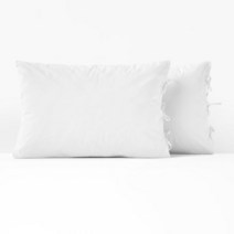 [라흐두뜨] 퍼케일면 리본 베개커버 - 친환경 인증 (50x70 cm 63x63 cm) G