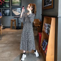 쉬폰원피스패션 일찍이 가을옷 봄 플라워 점프슈트 빅사이즈 여성의류 뚱뚱한 스타일리쉬 겨울 고퀄리티 감각 3106199983