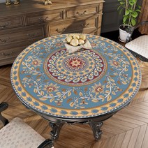 북유럽 원형 플라워 패턴 테이블보 방수 매트 대형 식탁보 인테리어 소품, 원형 60cm, 켈리-원형 실리콘 패드