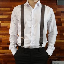 블랙티지 에스닉 패턴 문양 애쉬 브라운 정장 슬랙스 남자 서스펜더