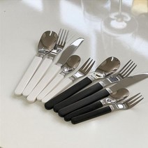 아노바 커트러리 오레오 블랙 화이트 캠핑용 카페 레스토랑 홈카페 다용도 식기, 디너스푼