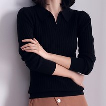 데일로엔 여성용 V넥 카라 굵은 짜임 긴팔 니트