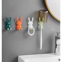 접착식 칫솔꽂이 면도기 치약 걸이 거치대 무타공 홀더, 화이트, 1개