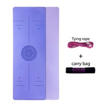 위치 라인이있는 tpe 요가 매트 초보자 홈 체육관 피트니스 체조 필라테스를위한 6mm 미끄럼 방지 더블 레이어 스포츠 운동 패드, 1