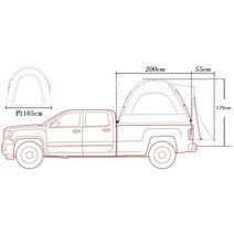 픽업 트럭 텐트 차박 도킹 꼬리 텐트 렉스턴 스포츠 칸 코란도 콜로라도, L사이즈