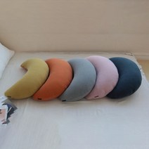 아기 반달 쿠션 등쿠션 침대 헤드 순면 국내산, 노랑