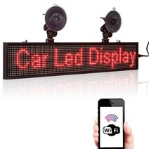 농구점수판 led 전자점수판 탁구점수판 50cm 자동차 Led 디스플레이 와이파이 프로그래밍 가능한 스크롤 정보 광고 LED 보드 빨간색 텍스트 자동차/버스 후면 창 유약12885, Suction and Chain