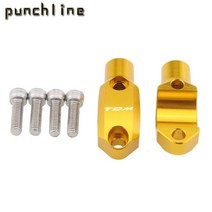 MT-15 XJR1300 TDM 900 BWS125 SMX155 마스터 실린더 고정 미러 마운트 22mm 핸들 바 포지티브 및 네거티브 스레드, Gold logo TDM