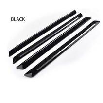 문콕 방지 도어 가드 44.7x3.1cm 4pcs 자동차 범퍼 보호대 실란 스트립 크롬 스티커 전면 후면 범퍼 보호대 고무 블랙 유니버설, 검은 색, 4개
