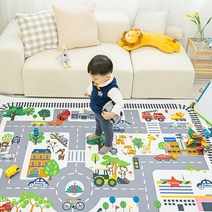 바보사랑 어린이 방수 러그 먼지없는 아이방 매트 (기찻길).리빙몽드(무료배송)