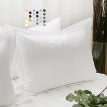 [굿로운] 친환경인증 순면100% 먼지없는 호텔 베개커버 28컬러 다양한 사이즈 맞춤 제작 민자 날개 여밈 긴자루 베개커버