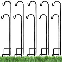 Ashman 셰퍼드 후크 10팩 블랙 높이 88.9cm(35인치) 태양열 조명 새 모이통 메이슨 자 정원 말뚝 및 웨딩 장식을 걸 수 있는 프리미엄 금속으로 제작