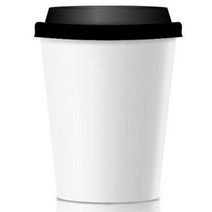 커피디바인 테이크아웃 무지 종이컵 480ml + 개폐형 뚜껑 블랙, 100개입, 2개