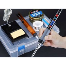 납땜기 공업용 전기인두 납땜기 부업 실납 세트 온도, 60w 온도 조절 (속도 가열 및 항온) 표준