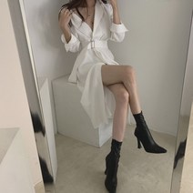 셔츠 벨트 드레스 셀프웨딩 스냅 하객룩 오피스룩 4종 엄마돌 원피스 ld601