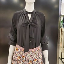 블루페페 SH02 스카프 러블리 블라우스BK P203MSC002