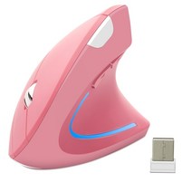 무선 마우스 오른손 수직 인체 공학적 게임 마우스 24 그램 1600 인치 당 점 USB 광학 손목 건강 마우스 Mause PC 컴퓨터, 02 Only Pink Mouse