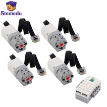 레고 호환 1/2/4pcs 전원 기능 부품 WEDO 2.0 중형 모터 빌딩 블록 호환 45303 클래식 로봇, 03 4 motor 1hub