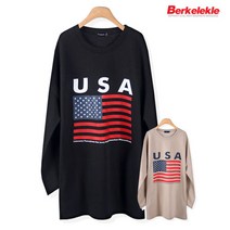 버클리클 USA 여성 롱티 긴팔 티셔츠 여자 루즈핏 티
