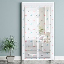 슬라이드방충망 현관 자석모기장 자석방충망 원룸 방문 여닫이 방충망, 삼색세모 90X210