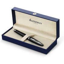 Waterman 워터맨 카렌 흑해성 만년필 (S0293970), 블랙과 실버, 고급 펜촉
