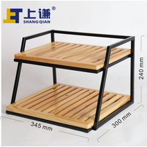 베이커리 빵 쿠키 2단 진열대과자 팬트리 식료품 케이스 진열장 나무 우드 선반 트레이 철제, J개
