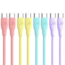 아이엔조이 60W PD CtoC 타입 고속 충전 케이블 1.2m, 마카롱 c to c 옐로우 1.2m