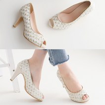 벨루치슈즈 여성 수제화 블링 레이스 8cm 가보시 토오픈 하이힐 국내제작