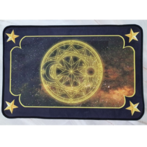 타로 스프레드천 사각 은하수 마법진 타로 매트 러그, 사각 밀키웨이 블랙
