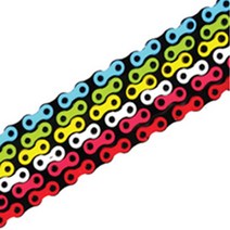KMC 8단 컬러 체인/ 화이트 레드 그린 / 자전거체인 8단 링크1개포함(대만산)