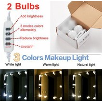 등 조명 화장대 라이트 LED 메이크업 화장 대 거울 빛 Dimmable 아름다움 전구 할리우드 벽 램프 USB 플매트 카펫 러그 12V 화장품 욕실 드레싱 테이블, 01 2 Bulbs