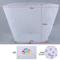 재료 DIY 리본 머리핀 핸드메이드 뜨개질 액세서리 및 직조 플라스틱 메쉬 시트 리본/양모/실 가방 바느질 바늘로 쉬운 니트 도우미, 버킷백