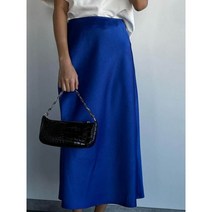 새틴 스커트 롱 맥시 슬립 실크 a라인 오피스룩