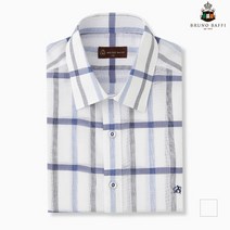 브루노바피 블루 윈도우 체크 드레스셔츠 MACTSWM3421