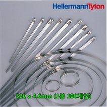 헬러만타이툰 서스타이 써스타이 스테인레스 스틸타이 520mm x 4.6mm (1봉 100개), 100개