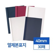 빠른제본 열제본표지 40mm 30개입 투명 반투명 스프링제본표지 사무용지 제본커버 PP제본표지 제본용표지, 네이비 투명