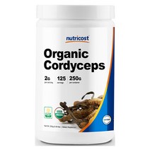 뉴트리코스트 오가닉 동충하초 분말 250g 1병 1서빙 2g 125회분 Organic Cordyceps Powder [250 GMS]