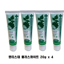 덴티스테 플러스 화이트 치약 튜브형, 20g, 4개