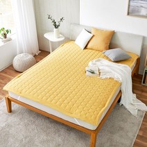 모던하우스 4면 고정밴드가 있는 소프트워싱 패드 Q 옐로우 150x200