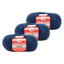 야나 [라나스 스탑] 온다 모헤어 3볼 폴리아마이드 겨울 뜨개실 뜨개질, 458 로얄딥블루