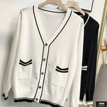 가바바 여성 가디건 투포켓 간단하게 포인트 주자 니트 브이넥 가디건 G55818